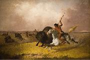 John Mix Stanley Buffalo Hunt on the Southwestern Prairies oil on canvas